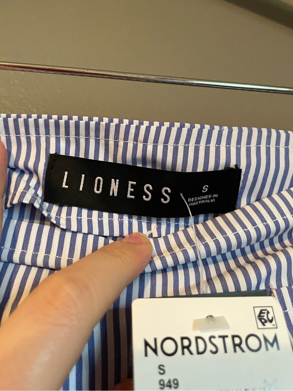 NWT Lioness Sz Small Blue White Striped Country Side Skort Lux Pockets Ret $90! - Picture 10 of 14